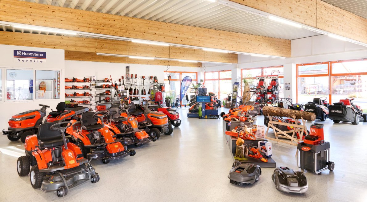 Verkaufsraum für Gartentechnik