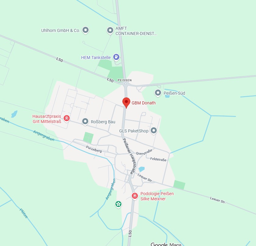 Anfahrtsskizze GBM Donath in Peißen